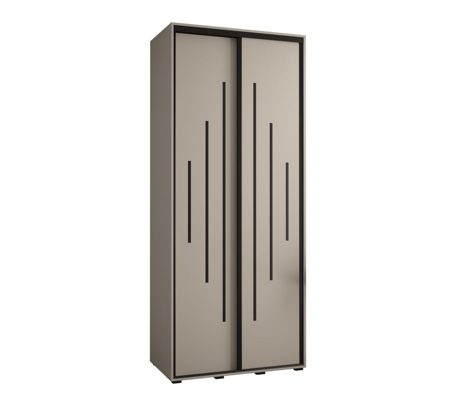 Szafa przesuwna wysoka Dakota 12 110 x 45 x 235,2 cm kaszmir + u. czarny - Abiks Meble