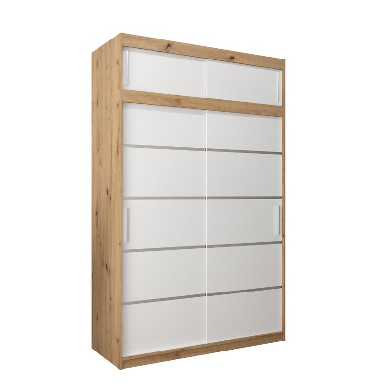 Szafa przesuwna z nadstawką garderoba Verona 1 150 x 62 x 240 cm Artisan + Biały - Abiks Meble