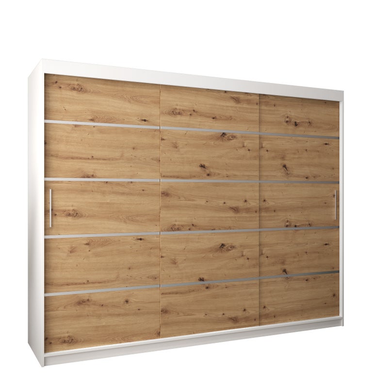 Szafa przesuwna garderoba Verona 1 250 x 62 x 200 cm Biały + Artisan - Abiks Meble