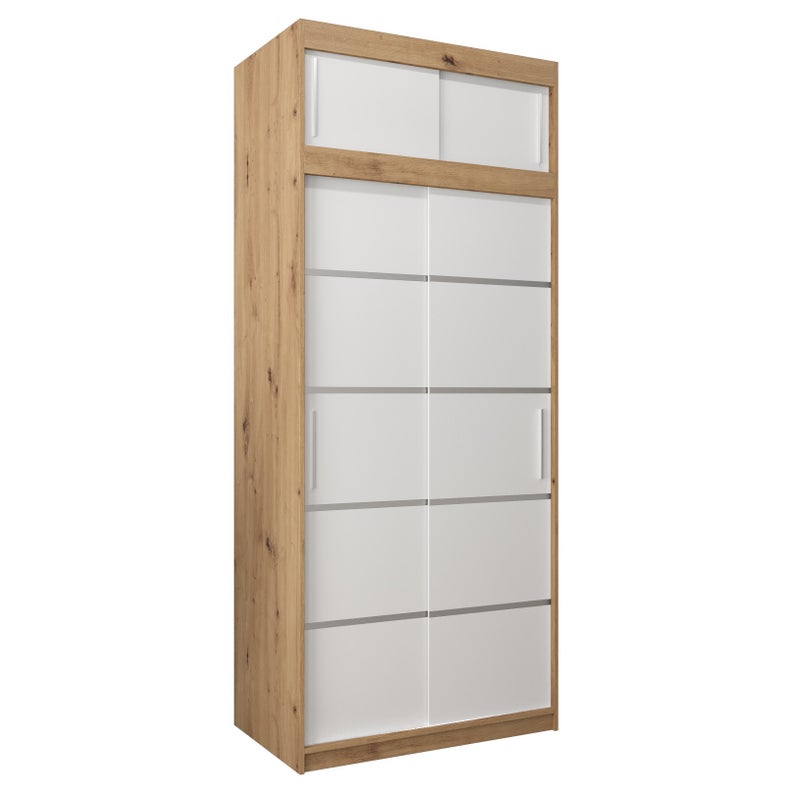 Szafa przesuwna z nadstawką garderoba Verona 1 100 x 62 x 240 cm Artisan + Biały - Abiks Meble