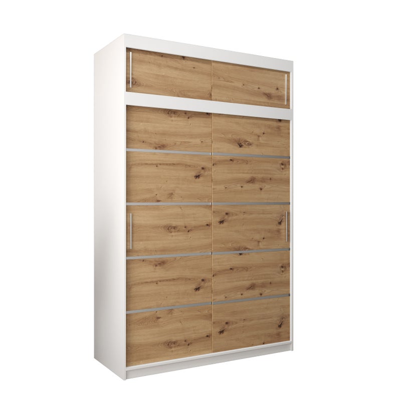 Szafa przesuwna z nadstawką garderoba Verona 1 150 x 62 x 240 cm Biały + Artisan - Abiks Meble