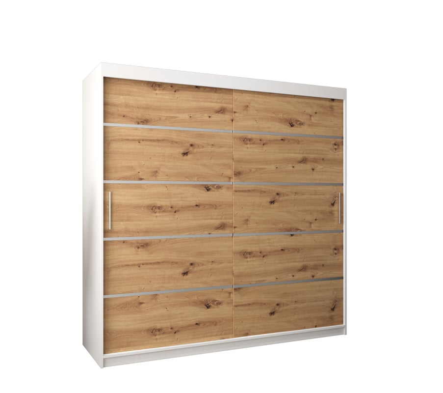 Szafa przesuwna garderoba Verona 1 200 x 62 x 200 cm Biały + Artisan - Abiks Meble