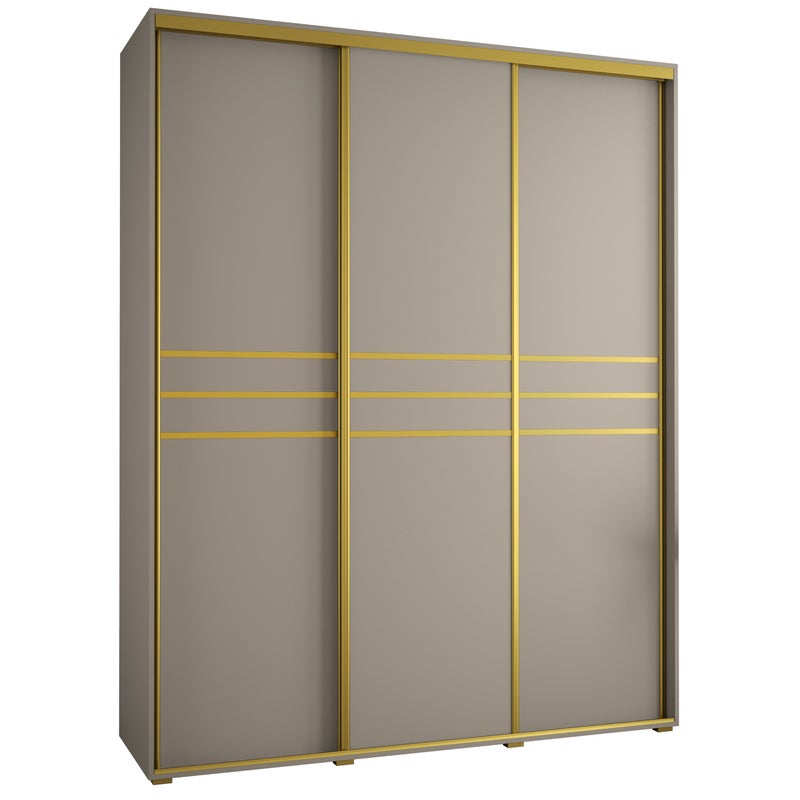 Szafa przesuwna wysoka Dakota 10 190 x 45 x 235,2 cm kaszmir + u. Złoty - Abiks Meble