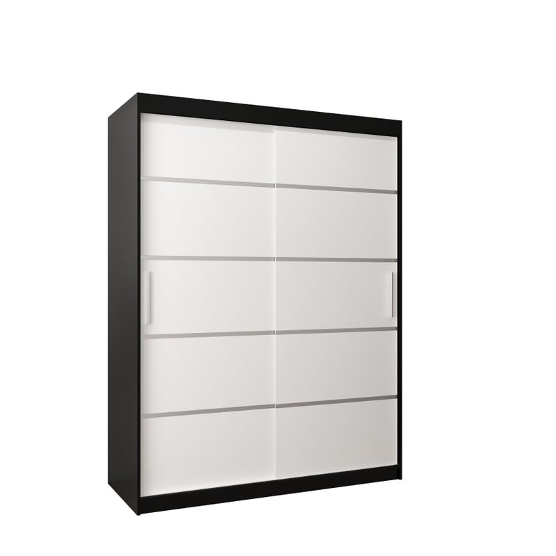 Szafa przesuwna garderoba Verona 1 150 x 62 x 200 cm Czarny + Biały - Abiks Meble