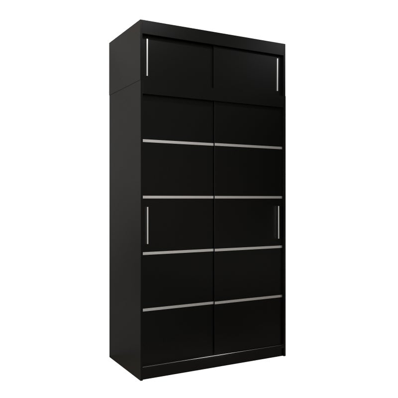 Szafa przesuwna z nadstawką garderoba Verona 1 120 x 62 x 240 cm Czarny + Czarny - Abiks Meble