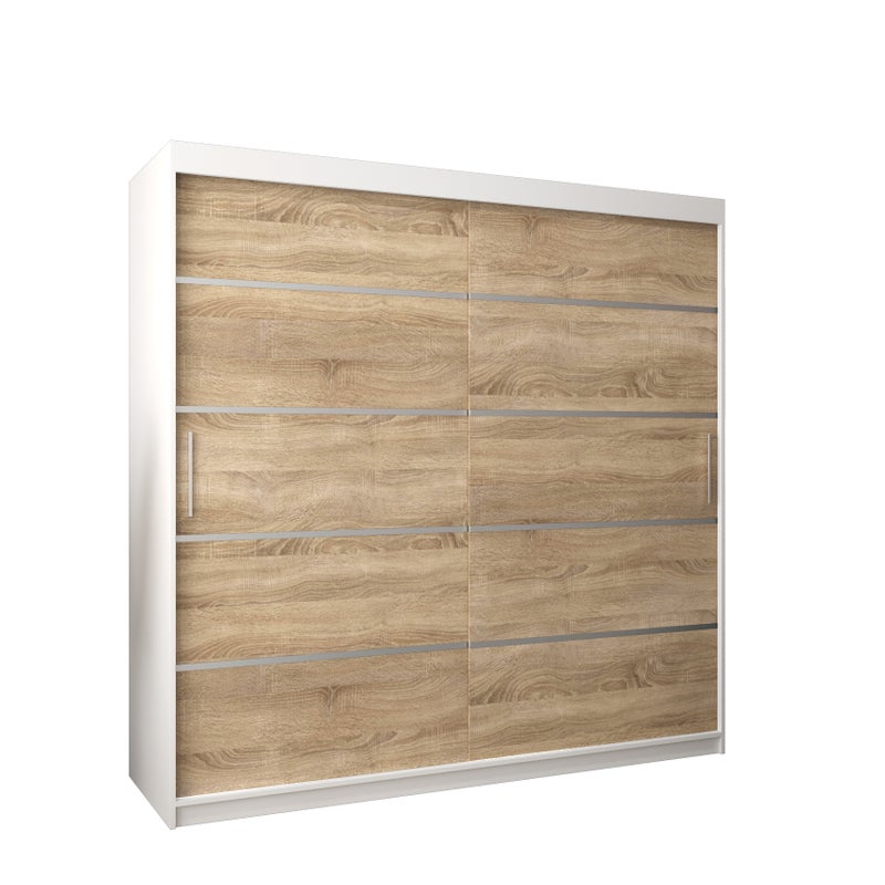 Szafa przesuwna garderoba Verona 1 200 x 62 x 200 cm Biały + Sonoma - Abiks Meble