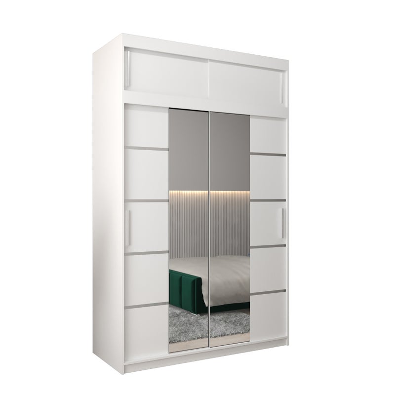 Szafa przesuwna z nadstawką garderoba Verona 4 150 x 62 x 240 cm Biały - Abiks Meble