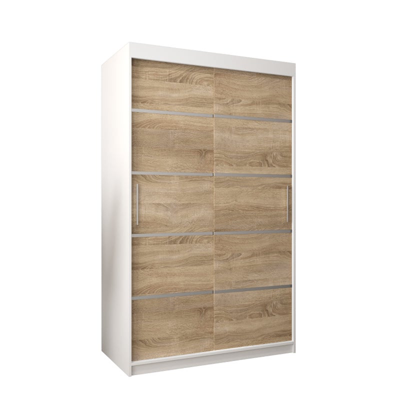 Szafa przesuwna garderoba Verona 1 120 x 62 x 200 cm Biały + Sonoma - Abiks Meble