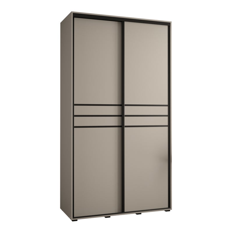 Szafa przesuwna wysoka Dakota 10 140 x 60 x 235,2 cm kaszmir + u. czarny - Abiks Meble