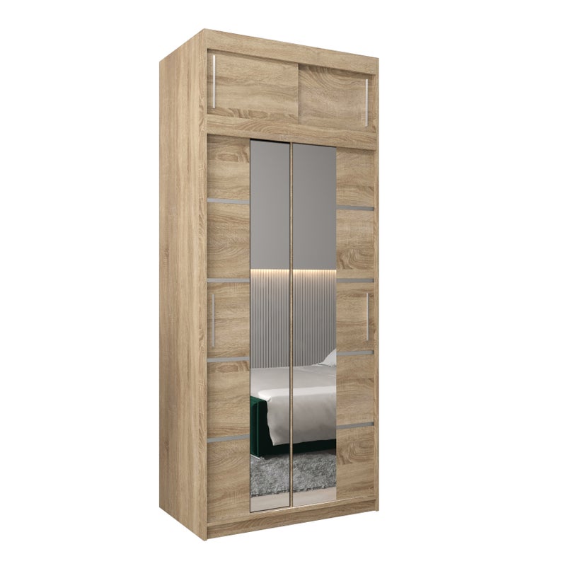 Szafa przesuwna z nadstawką garderoba Verona 4 100 x 62 x 240 cm Sonoma - Abiks Meble