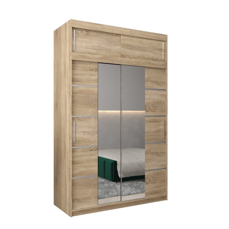 Szafa przesuwna z nadstawką garderoba Verona 4 150 x 62 x 240 cm Sonoma - Abiks Meble