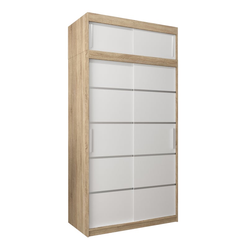Szafa przesuwna z nadstawką garderoba Verona 1 120 x 62 x 240 cm Sonoma + Biały - Abiks Meble