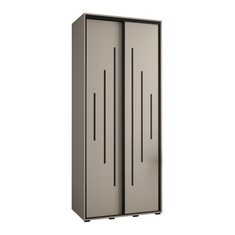 Szafa przesuwna wysoka Dakota 12 120 x 60 x 235,2 cm kaszmir + u. czarny - Abiks Meble