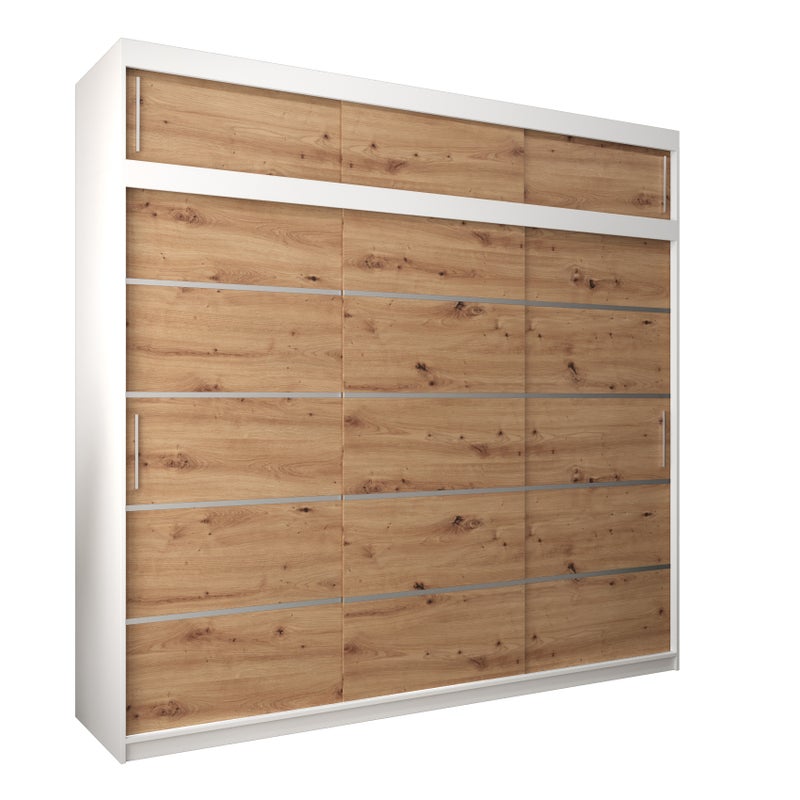 Szafa przesuwna z nadstawką garderoba Verona 1 250 x 62 x 240 cm Biały + Artisan - Abiks Meble