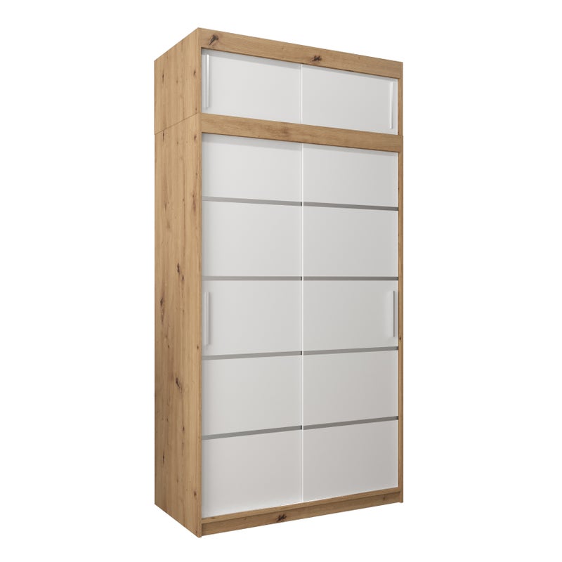 Szafa przesuwna z nadstawką garderoba Verona 1 120 x 62 x 240 cm Artisan + Biały - Abiks Meble