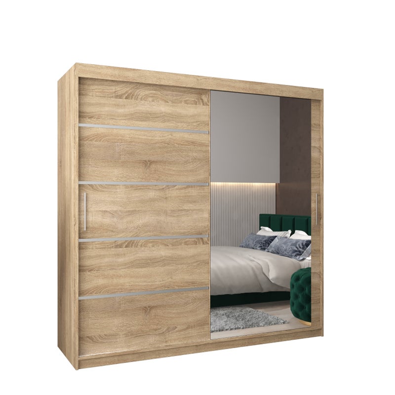 Szafa przesuwna garderoba Verona 2 180 x 62 x 200 cm Sonoma - Abiks Meble