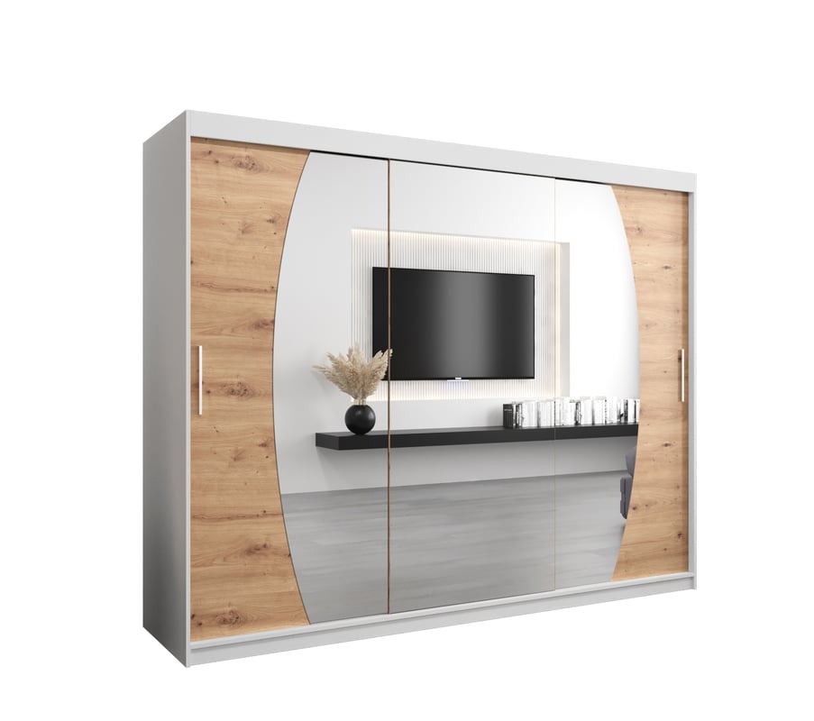 Szafa przesuwna garderoba ELYPSE 250 x 62 x 200 cm Biały + Artisan - Abiks Meble