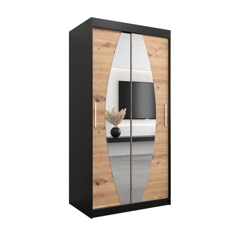 Szafa przesuwna garderoba ELYPSE 100 x 62 x 200 cm Czarny + Artisan - Abiks Meble