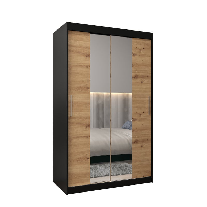 Szafa przesuwna garderoba TOKYO 1 120 x 62 x 200 cm Czarny + Artisan - Abiks Meble
