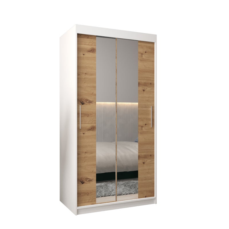 Szafa przesuwna garderoba TOKYO 1 100 x 62 x 200 cm Biały + Artisan - Abiks Meble