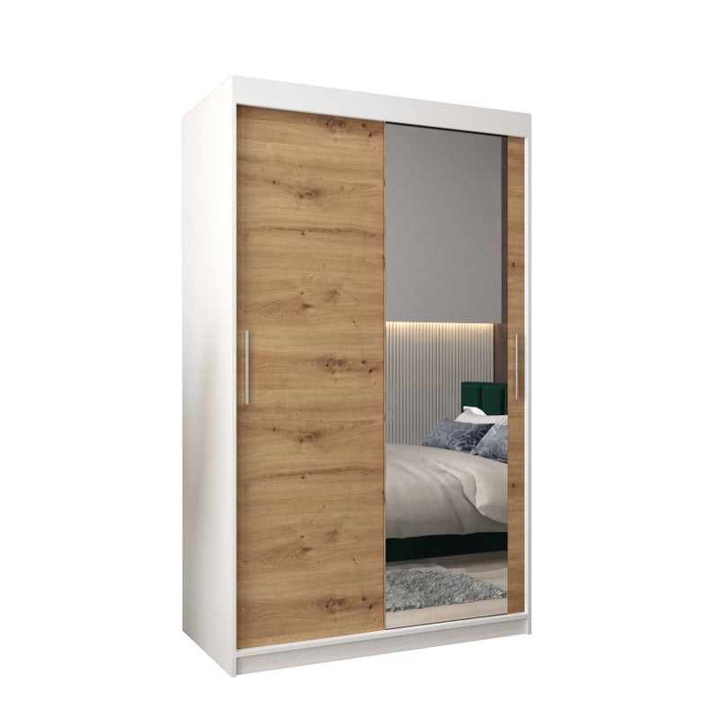 Szafa przesuwna garderoba TOKYO 2 120 x 62 x 200 cm Biały + Artisan - Abiks Meble