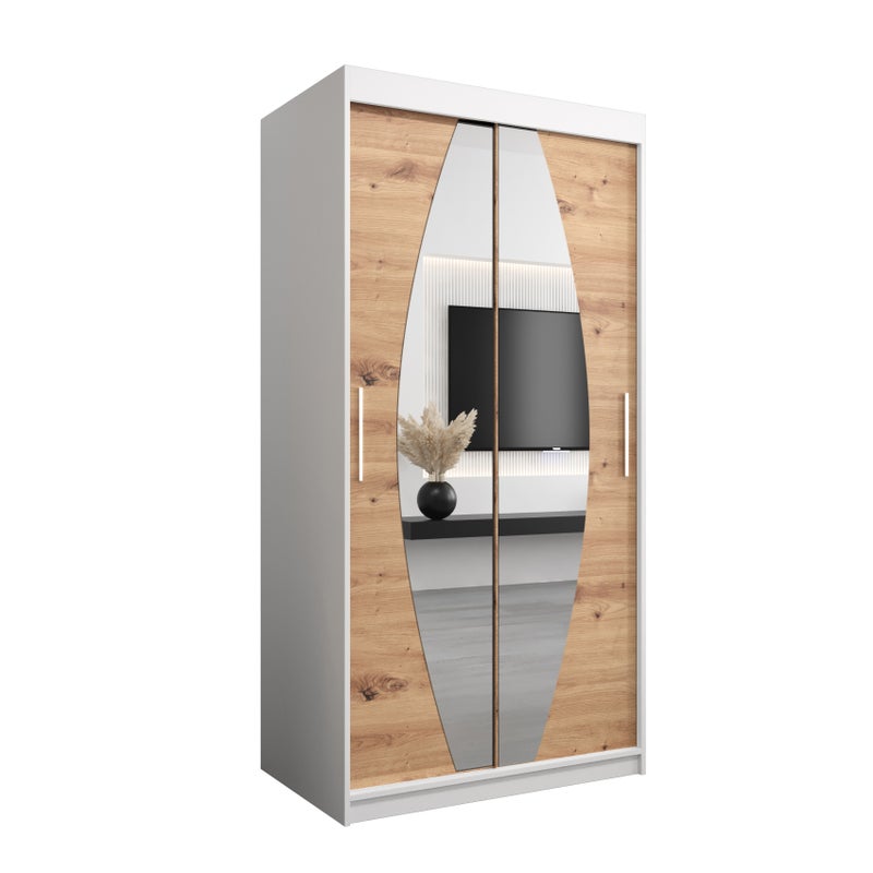 Szafa przesuwna garderoba ELYPSE 100 x 62 x 200 cm Biały + Artisan - Abiks Meble