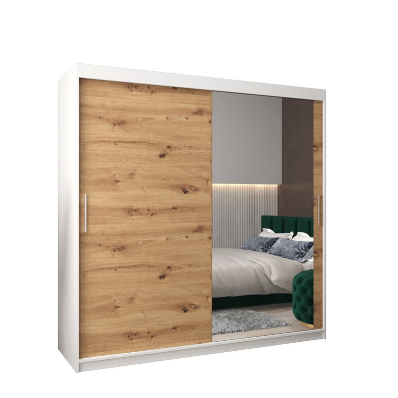 Szafa przesuwna garderoba TOKYO 2 200 x 62 x 200 cm Biały + Artisan - Abiks Meble