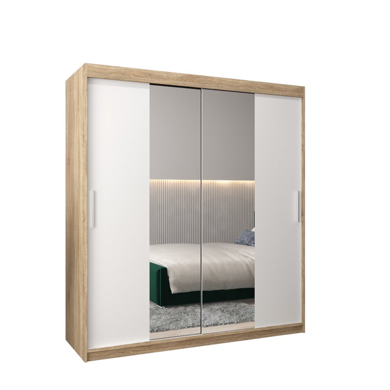 Szafa przesuwna garderoba TOKYO 1 180 x 62 x 200 cm Sonoma + Biały - Abiks Meble