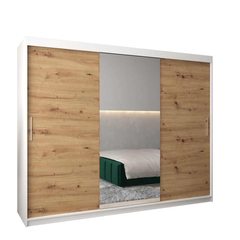 Szafa przesuwna garderoba TOKYO 1 250 x 62 x 200 cm Biały + Artisan - Abiks Meble