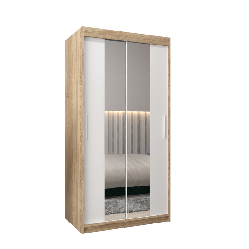 Szafa przesuwna garderoba TOKYO 1 100 x 62 x 200 cm Sonoma + Biały - Abiks Meble