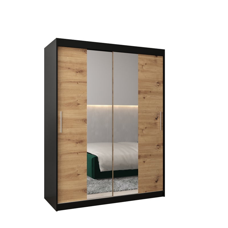 Szafa przesuwna garderoba TOKYO 1 150 x 62 x 200 cm Czarny + Artisan - Abiks Meble