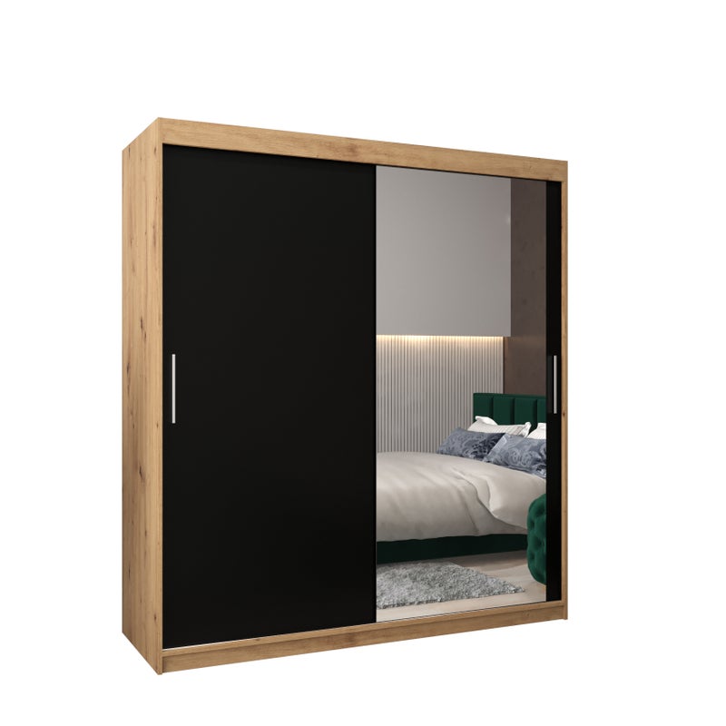 Szafa przesuwna garderoba TOKYO 2 180 x 62 x 200 cm Artisan + Czarny - Abiks Meble