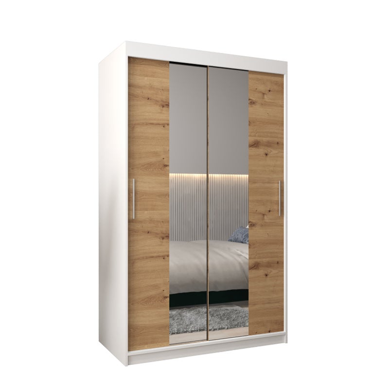 Szafa przesuwna garderoba TOKYO 1 120 x 62 x 200 cm Biały + Artisan - Abiks Meble