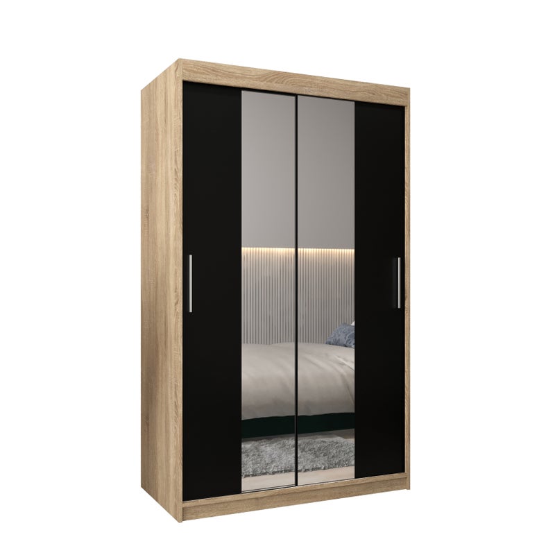 Szafa przesuwna garderoba TOKYO 1 120 x 62 x 200 cm Sonoma + Czarny - Abiks Meble