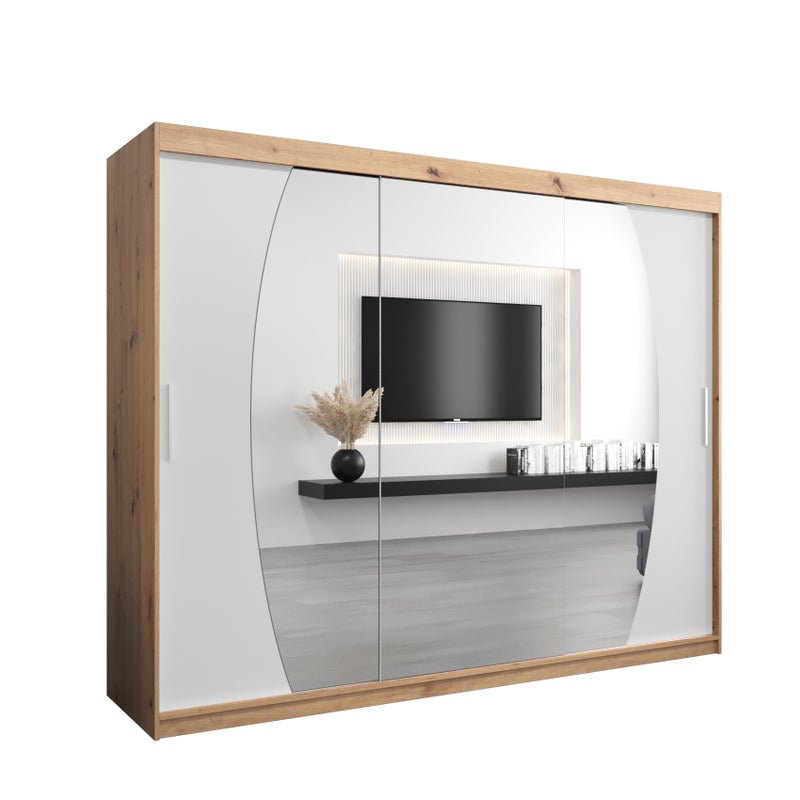 Szafa przesuwna garderoba ELYPSE 250 x 62 x 200 cm Artisan + Biały - Abiks Meble