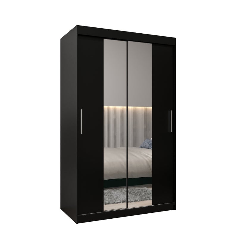 Szafa przesuwna garderoba TOKYO 1 120 x 62 x 200 cm Czarny + Czarny - Abiks Meble