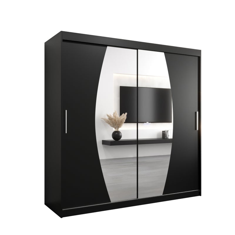 Szafa przesuwna garderoba ELYPSE 200 x 62 x 200 cm Czarny - Abiks Meble