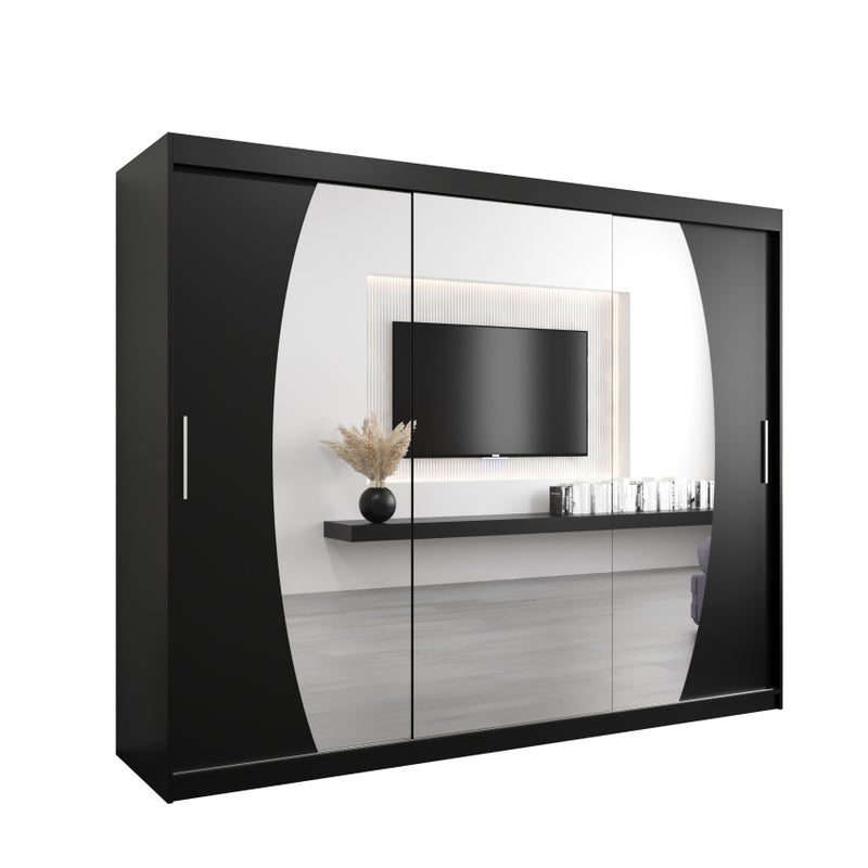 Szafa przesuwna garderoba ELYPSE 250 x 62 x 200 cm Czarny - Abiks Meble