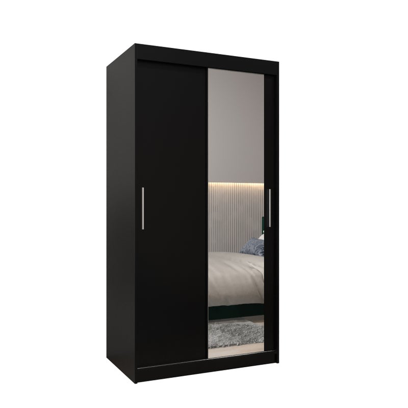 Szafa przesuwna garderoba TOKYO 2 100 x 62 x 200 cm Czarny + Czarny - Abiks Meble