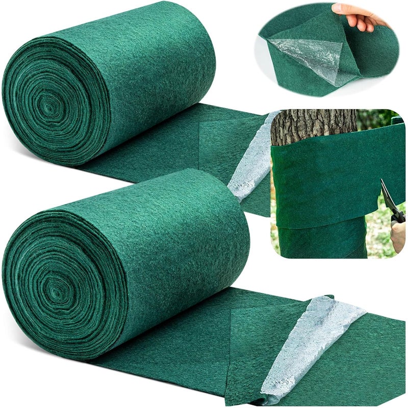 Gruba, jednowarstwowa folia ochronna na drzewa – chroni drzewa przed silnym zimnem i zatrzymuje wilgoć – 2 rolki, 20 cm x 15 m, kolor zielony