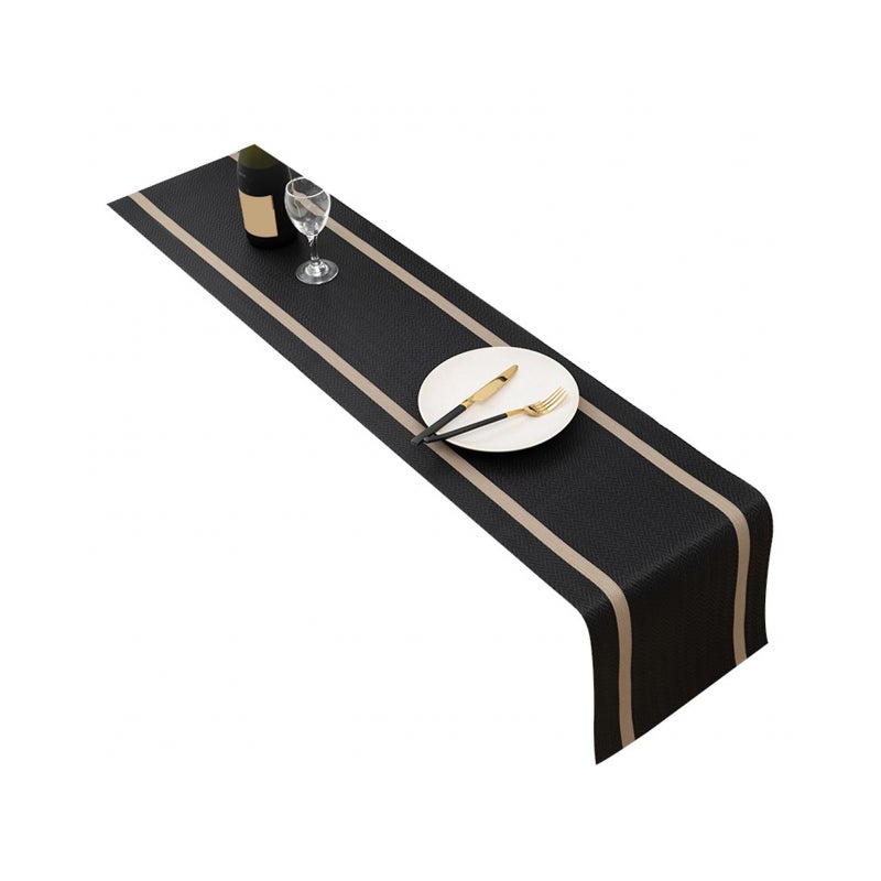Obrus/Bieżnik - PVC - Odporny na zarysowania i plamy - 1 sztuka - 30 x 180 cm - Czarny