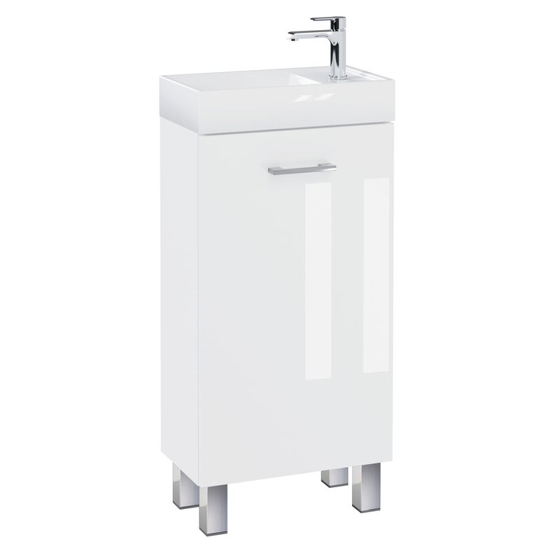 Szafka łazienkowa z umywalką stojąca pod umywalkę biała połysk mała 40 cm