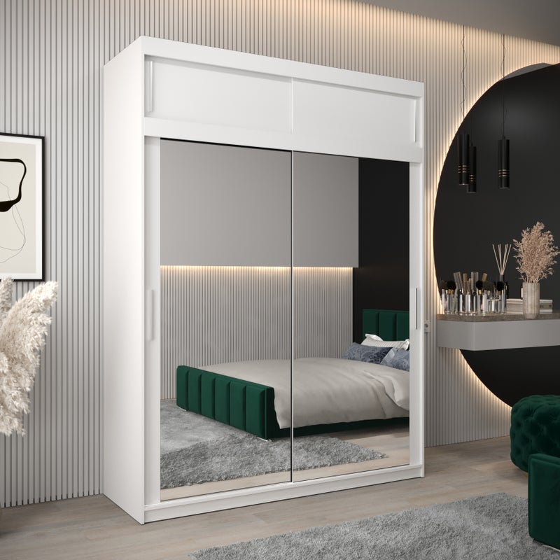 Szafa przesuwna z nadstawką garderoba TOKYO 3 180 x 62 x 240 cm Biały - Abiks Meble