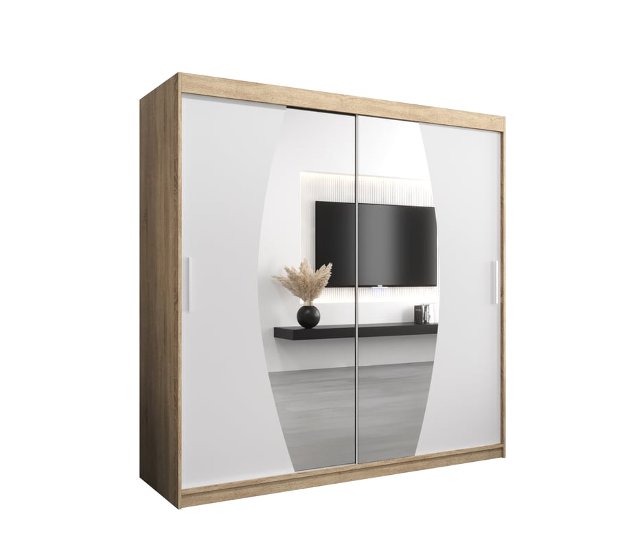Szafa przesuwna garderoba ELYPSE 200 x 62 x 200 cm Sonoma + Biały - Abiks Meble
