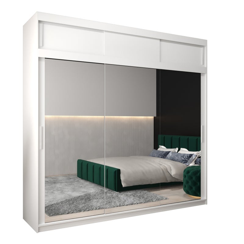 Szafa przesuwna z nadstawką garderoba TOKYO 3 250 x 62 x 240 cm Biały - Abiks Meble