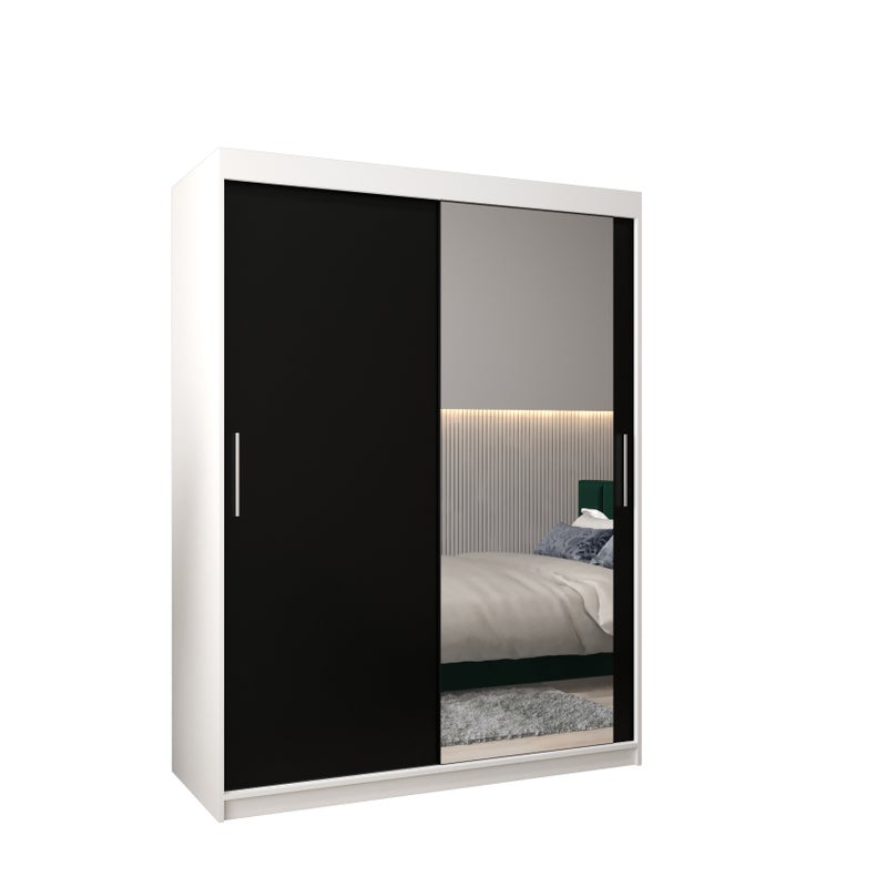 Szafa przesuwna garderoba TOKYO 2 150 x 62 x 200 cm Biały + Czarny - Abiks Meble