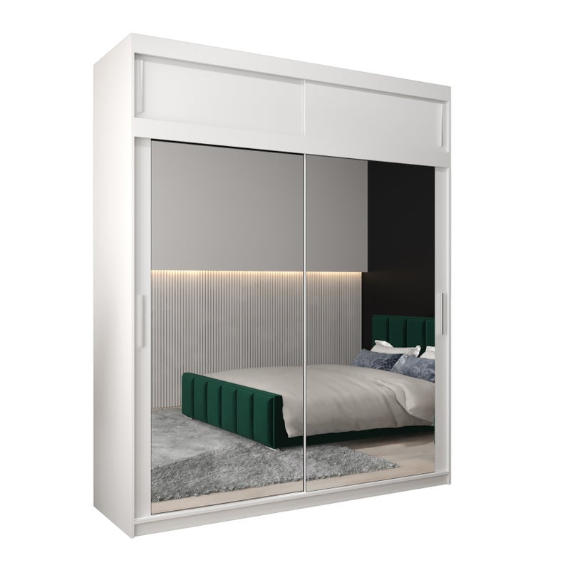 Szafa przesuwna z nadstawką garderoba TOKYO 3 200 x 62 x 240 cm Biały - Abiks Meble