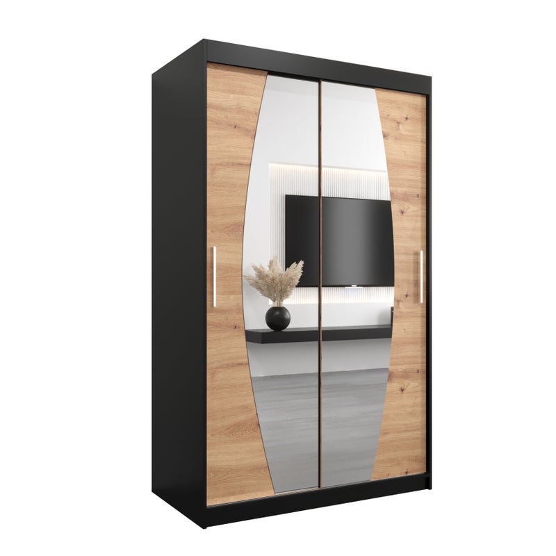 Szafa przesuwna garderoba ELYPSE 120 x 62 x 200 cm Czarny + Artisan - Abiks Meble