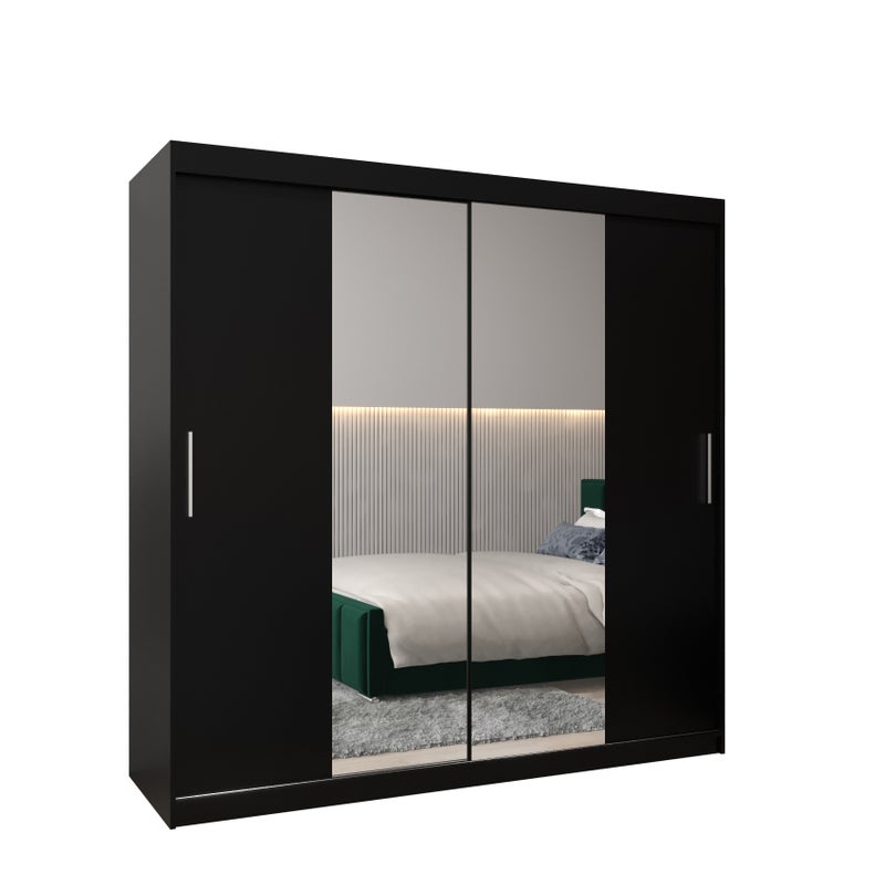Szafa przesuwna garderoba TOKYO 1 200 x 62 x 200 cm Czarny + Czarny - Abiks Meble