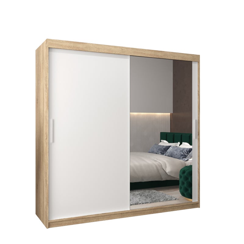 Szafa przesuwna garderoba TOKYO 2 200 x 62 x 200 cm Sonoma + Biały - Abiks Meble
